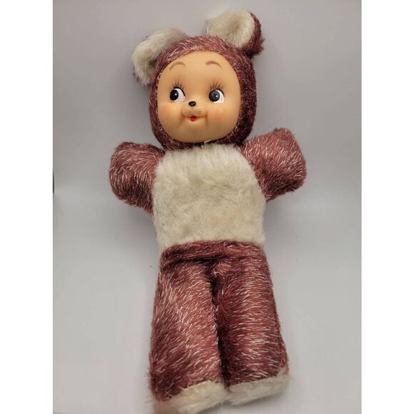 Vintage 1950's Rubberface Teddy Bear Stuffed Plush Toy - Picture 5 of 5